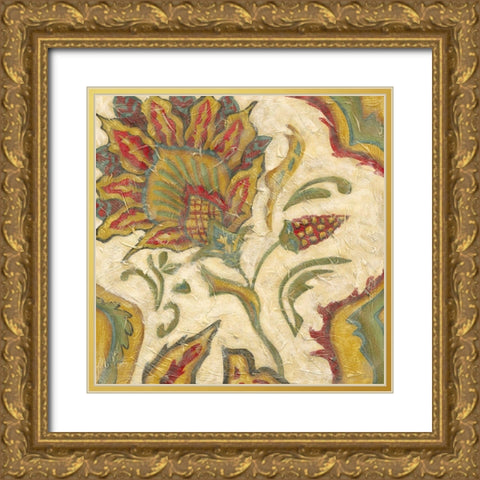 Paisley III Gold Ornate Wood Framed Art Print with Double Matting by Zarris, Chariklia