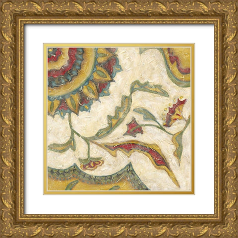 Paisley IV Gold Ornate Wood Framed Art Print with Double Matting by Zarris, Chariklia
