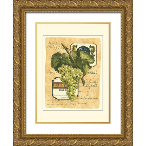 Small White Grapes I Gold Ornate Wood Framed Art Print with Double Matting by Vision Studio