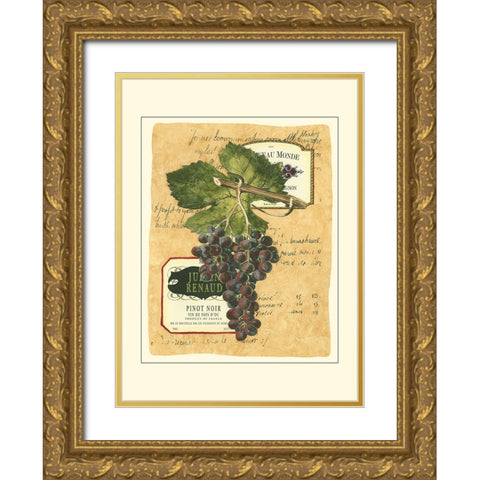 Small Red Grapes I Gold Ornate Wood Framed Art Print with Double Matting by Vision Studio