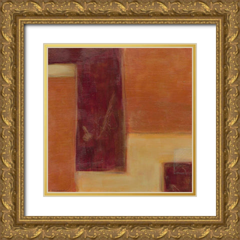 Orange Two-Step I Gold Ornate Wood Framed Art Print with Double Matting by Vess, June Erica