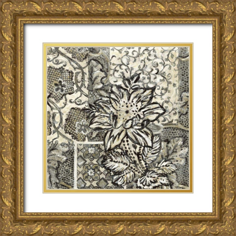 Printed Graphic Chintz I  Gold Ornate Wood Framed Art Print with Double Matting by Zarris, Chariklia