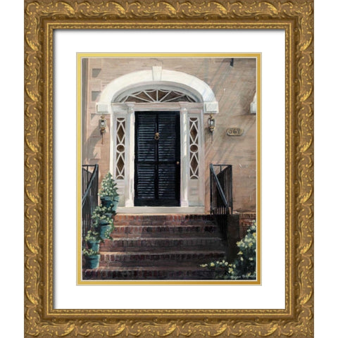 Custom Robinson Street Gold Ornate Wood Framed Art Print with Double Matting by Meagher, Megan