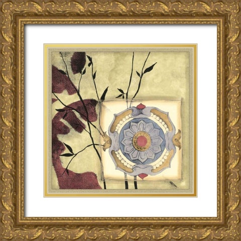 Printed Moonlit Rosette I Gold Ornate Wood Framed Art Print with Double Matting by Goldberger, Jennifer