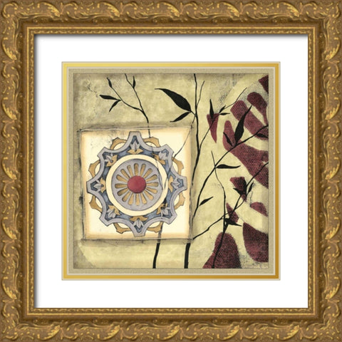 Printed Moonlit Rosette II Gold Ornate Wood Framed Art Print with Double Matting by Goldberger, Jennifer