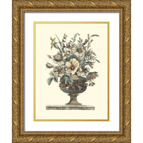Flowers in an Urn II - Sepia Gold Ornate Wood Framed Art Print with Double Matting by Piranesi, Roy