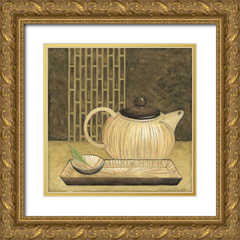 Bamboo Pot  Gold Ornate Wood Framed Art Print with Double Matting by Zarris, Chariklia