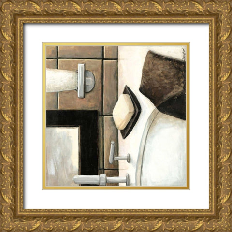 Modern Bath Elements I Gold Ornate Wood Framed Art Print with Double Matting by Meagher, Megan