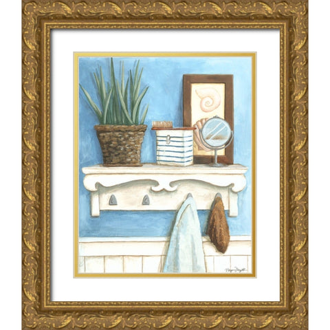 Coastal Bath IV Gold Ornate Wood Framed Art Print with Double Matting by Meagher, Megan