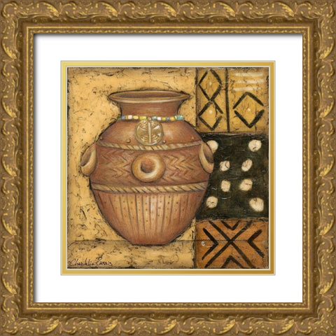 African Earthenware II Gold Ornate Wood Framed Art Print with Double Matting by Zarris, Chariklia