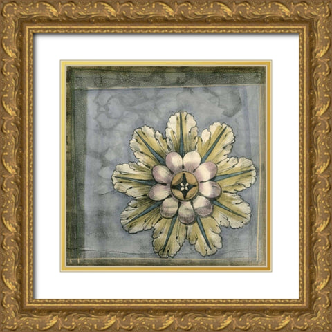 Small Rosette and Damask II  Gold Ornate Wood Framed Art Print with Double Matting by Goldberger, Jennifer