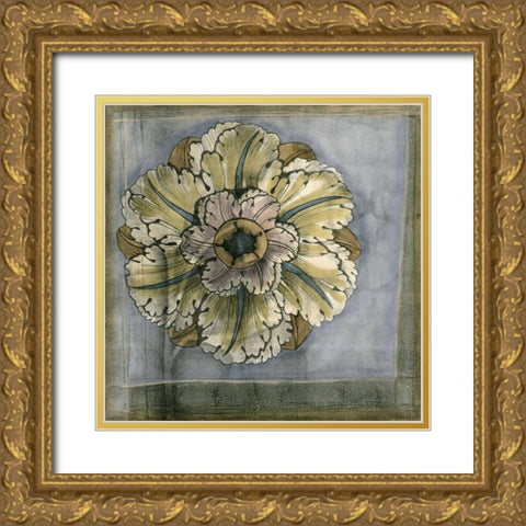 Small Rosette and Damask IV  Gold Ornate Wood Framed Art Print with Double Matting by Goldberger, Jennifer