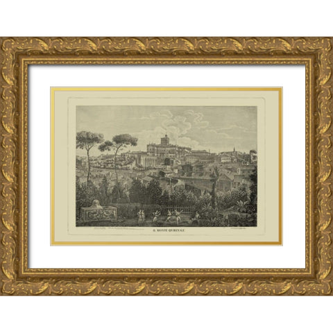 Piranesi View of Rome I Gold Ornate Wood Framed Art Print with Double Matting by Piranesi