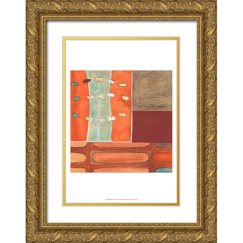 Egg Hunt in Orange II Gold Ornate Wood Framed Art Print with Double Matting by Vess, June Erica