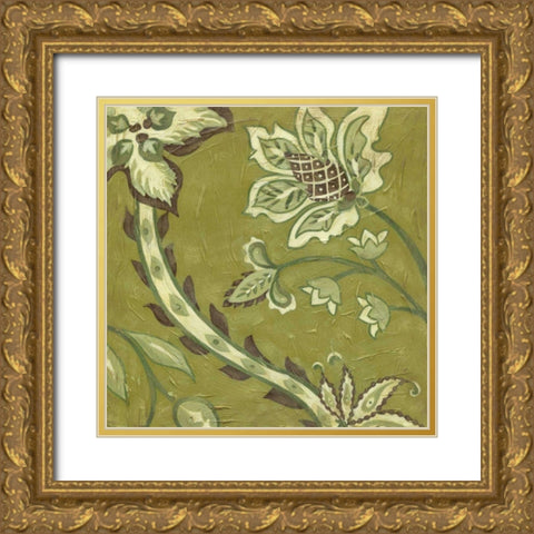 Medium Pistachio Paisley II Gold Ornate Wood Framed Art Print with Double Matting by Zarris, Chariklia