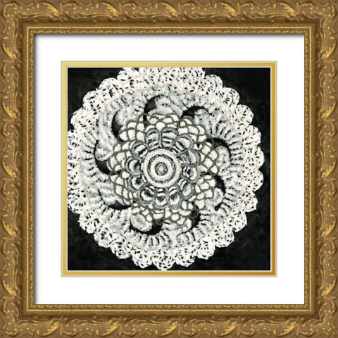 Mini Abstract Rosette I Gold Ornate Wood Framed Art Print with Double Matting by Zarris, Chariklia