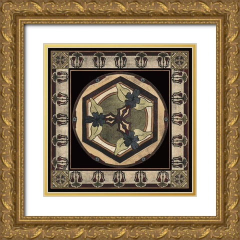 Arts and Crafts Motif II Gold Ornate Wood Framed Art Print with Double Matting by Vision Studio
