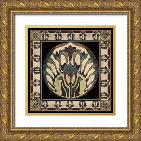 Arts and Crafts Motif III Gold Ornate Wood Framed Art Print with Double Matting by Vision Studio