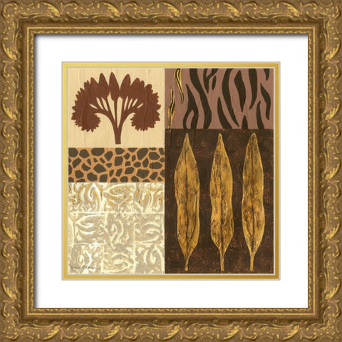 Sophisticated Safari I Gold Ornate Wood Framed Art Print with Double Matting by Slocum, Nancy