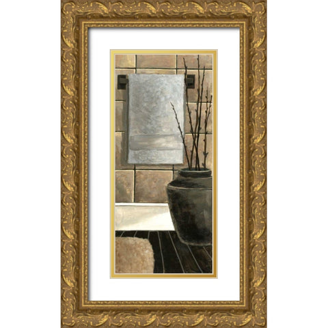 Modern Bath Panel II Gold Ornate Wood Framed Art Print with Double Matting by Meagher, Megan