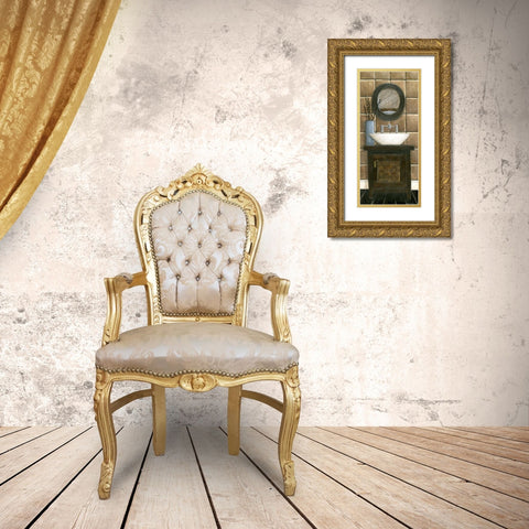 Modern Bath Panel III Gold Ornate Wood Framed Art Print with Double Matting by Meagher, Megan