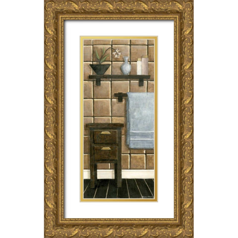 Modern Bath Panel IV Gold Ornate Wood Framed Art Print with Double Matting by Meagher, Megan