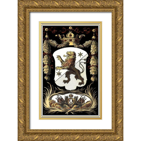 Family Crest III Gold Ornate Wood Framed Art Print with Double Matting by Vision Studio