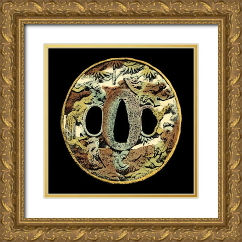 Asian Medallion I Gold Ornate Wood Framed Art Print with Double Matting by Vision Studio