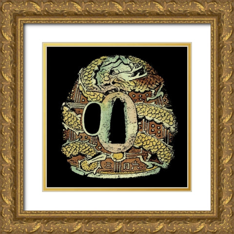 Asian Medallion II Gold Ornate Wood Framed Art Print with Double Matting by Vision Studio