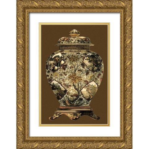 Small Amber Porcelain I Gold Ornate Wood Framed Art Print with Double Matting by Vision Studio