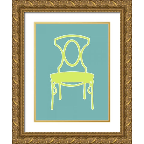 Small Graphic Chair I Gold Ornate Wood Framed Art Print with Double Matting by Zarris, Chariklia