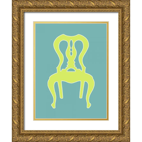Small Graphic Chair II Gold Ornate Wood Framed Art Print with Double Matting by Zarris, Chariklia