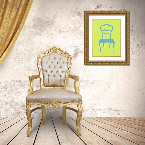 Small Graphic Chair IV Gold Ornate Wood Framed Art Print with Double Matting by Zarris, Chariklia