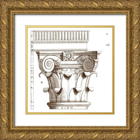 Small Corinthian Detail I Gold Ornate Wood Framed Art Print with Double Matting by Vision Studio