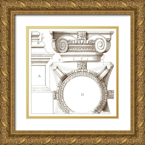 Small Corinthian Detail IV Gold Ornate Wood Framed Art Print with Double Matting by Vision Studio