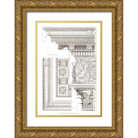 Small Corinthian Detail VI Gold Ornate Wood Framed Art Print with Double Matting by Vision Studio