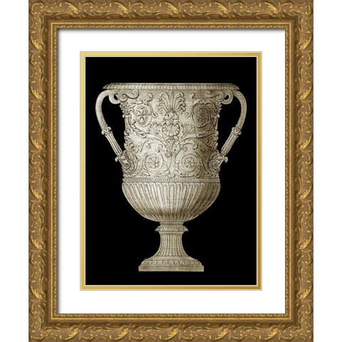 Small Garden Antiquities V (AH) Gold Ornate Wood Framed Art Print with Double Matting by Vision Studio