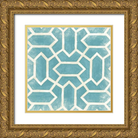 Small Modern Symmetry V Gold Ornate Wood Framed Art Print with Double Matting by Zarris, Chariklia