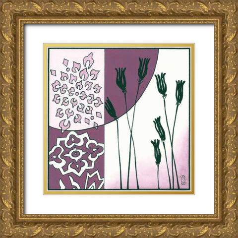 Kimono Garden II Gold Ornate Wood Framed Art Print with Double Matting by Meagher, Megan