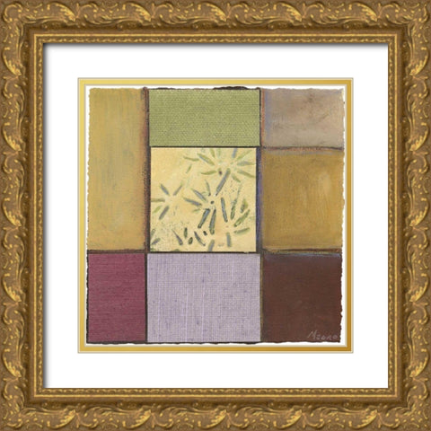 Bamboo in Plum Gold Ornate Wood Framed Art Print with Double Matting by Mauro