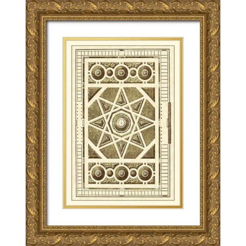 Small Garden Maze VI Gold Ornate Wood Framed Art Print with Double Matting by Blondel, J.F.