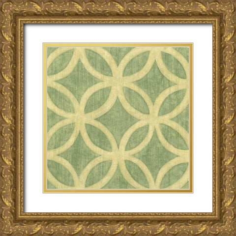 Garden Tile IV Gold Ornate Wood Framed Art Print with Double Matting by Zarris, Chariklia