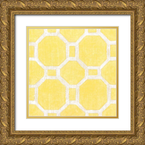 Garden Tile VI Gold Ornate Wood Framed Art Print with Double Matting by Zarris, Chariklia