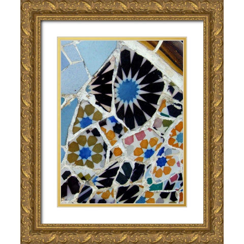 Mosaic Fragments I Gold Ornate Wood Framed Art Print with Double Matting by Vision Studio