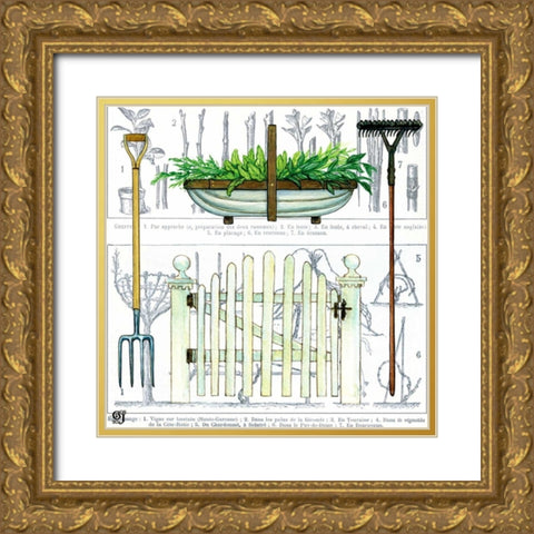 Garden Gate II Gold Ornate Wood Framed Art Print with Double Matting by Joyner, Ginny