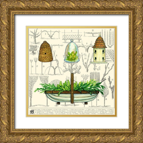 Garden Trug Gold Ornate Wood Framed Art Print with Double Matting by Joyner, Ginny