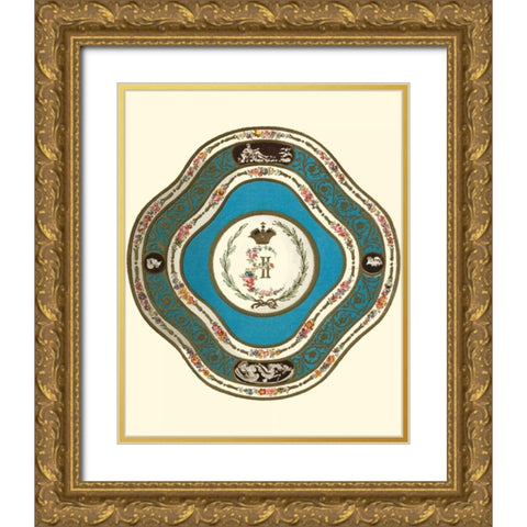 Sevres Porcelain II Gold Ornate Wood Framed Art Print with Double Matting by Garnier