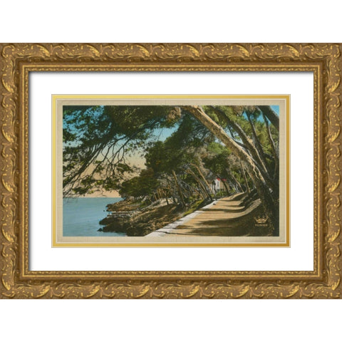The Cote dAzur IV Gold Ornate Wood Framed Art Print with Double Matting by Unknown