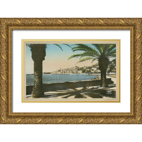 The Cote dAzur VI Gold Ornate Wood Framed Art Print with Double Matting by Unknown