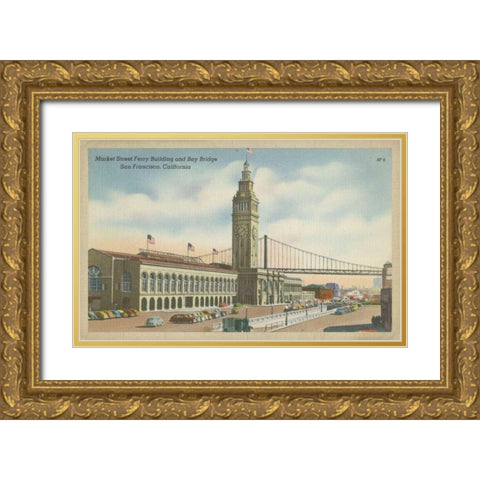 San Francisco- Market Street Gold Ornate Wood Framed Art Print with Double Matting by Unknown